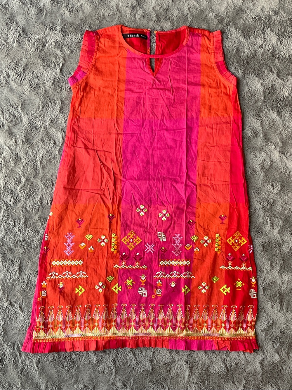 Women’s Pink & Orange Embroidered Tunic dress